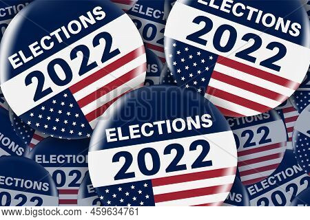 Us, Usa, American Election, Voting Sign. 2022 Midterm Election.