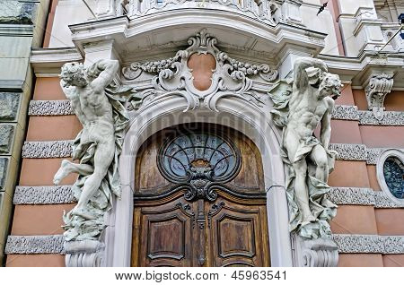 Sculpture At The Entrance To The House Of Scientists In Lvov