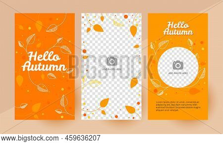 Social Media Hello Autumn Template Design Layout