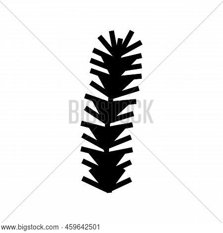 Spruce Branch Glyph Icon Vector. Spruce Branch Sign. Isolated Symbol Illustration
