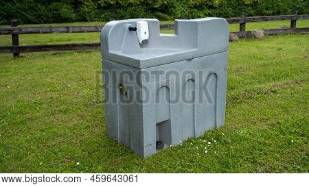 During The Covid-19 Quarantine, Portable Hand Washing Stations Have Been Placed On The Streets For M