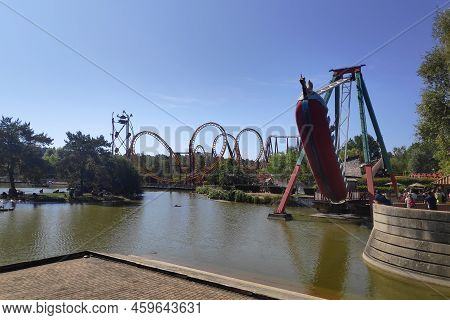 Plailly, France - August 10 2022: The Parc Astérix Is A Theme Park In France Based On The Comic Book