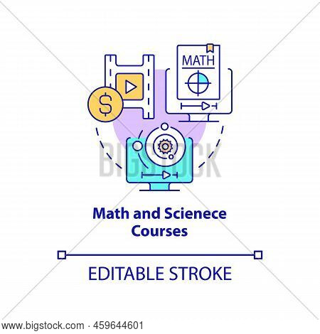 Math And Science Courses Concept Icon. Natural, Formal Science. Online Courses Idea Abstract Idea Th