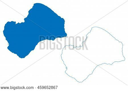 Lake Shikotsu (japan, Hokkaido) Map Vector Illustration, Scribble Sketch Shikotsu-ko Map
