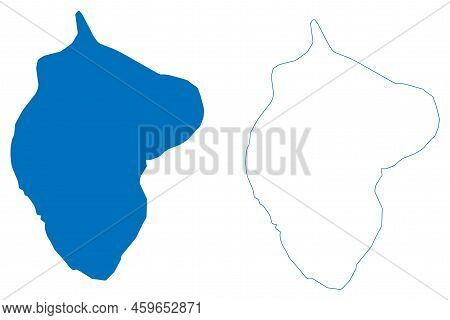 Lake Tianchi (democratic People's Republic Of Korea, People's Republic Of China) Map Vector Illustra