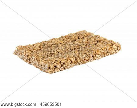 Kozinaki Sweet Dessert Bar Isolated On White Background. Kozinaki Is An Oriental Sweet Made From Pee