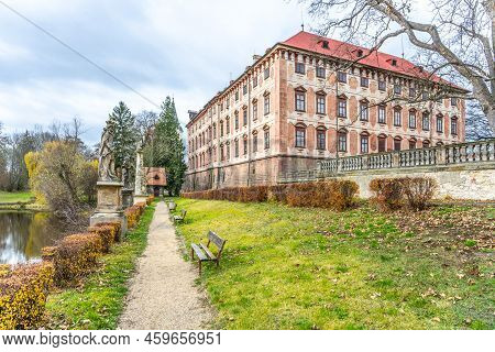 Libochovice Chateau - Baroque Historical Building With Beautiful Park Located In Central Bohemian Up