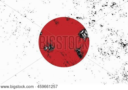 Flag Of Japan. Watercolor Painting Flag Of Japanvector. Illustration