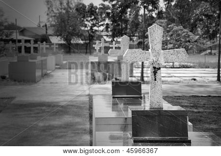 Croci nel cimitero di Chantaburi