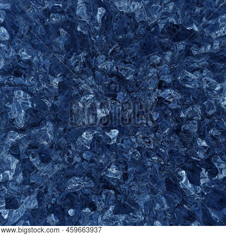 Solidified Lava After A Volcanic Eruption. View From Above. 3d Rendering