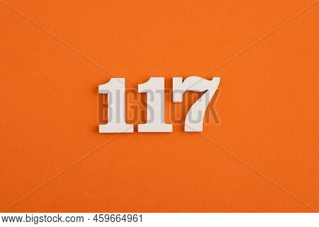 Number 117 - On Orange Foam Rubber Background