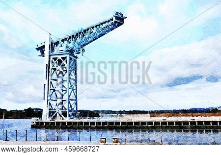 Shipbuilding Titan Crane In Clydebank Glasgow Scotland