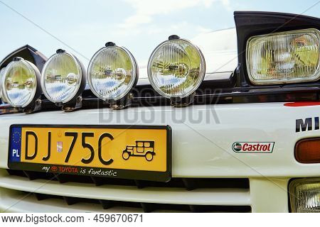 Detail Of Retro Toyota Celica Sport Car For Rally Racing. Katy Wroclawskie, Poland - May 28, 2022