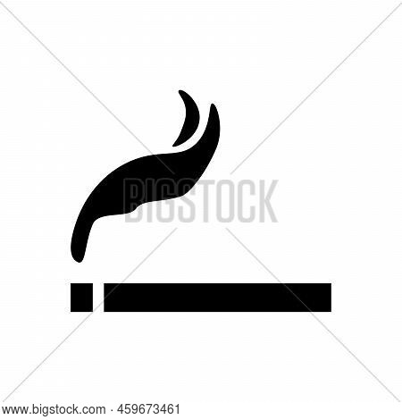 Cigarette Icon Vector, Solid Logo Illustration, Pictogram Isolated On White. Simple Line Icon. Black