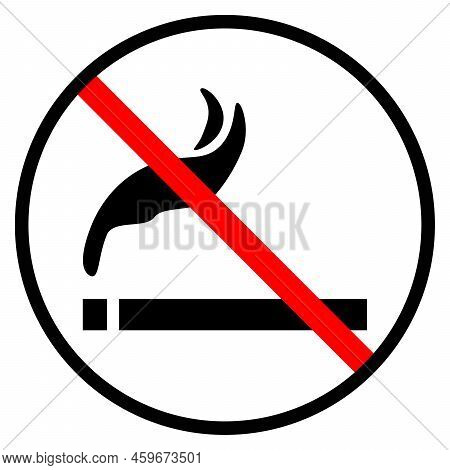 Don T Smoke Sign. Cigarette Sign. Simple Vector Icon Illustration