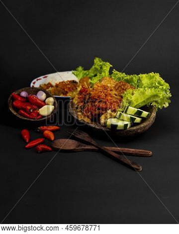 Spicy Chicken Fried Called Ayam Geprek From Indonesia