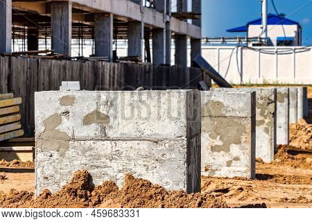 Monolithic Reinforced Concrete Foundations For The Construction Of A Residential Building. Grillage 