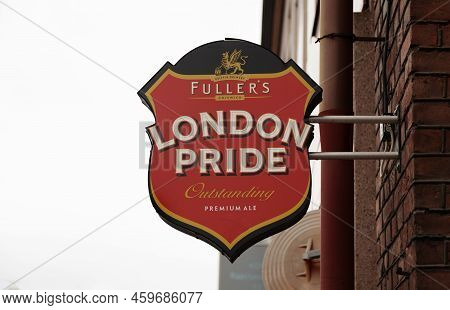 Vaasa, Finland - June 20, 2022: Advertising Sign For Famous Beer Brand From The England
