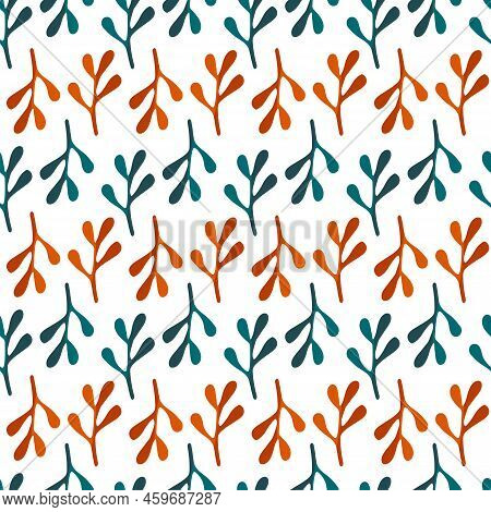 Vector Pattern With Bright Colorful Autumn Branche
