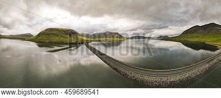 Drone View At A Bridge On Snaefellsnes Penisola In Iceland