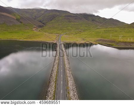 Drone View At A Bridge On Snaefellsnes Penisola In Iceland
