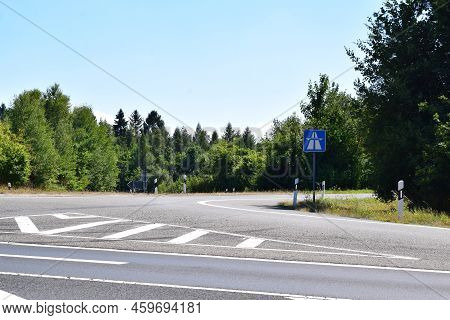 Autobahn Entry With The Blue Sign Where The Autobahn Rules Start