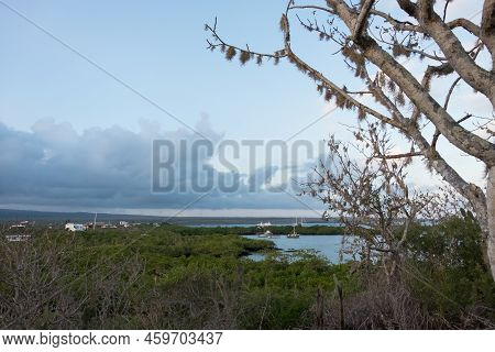 A Cloudy Sky And A Lake At Puerto Ayora, Santa Cruz Island, Galapagos, Ecuador