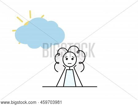 Seasonal Affective Disorder, Sad, Sad Girl Character, Cloudy Weather Affect Your Mood, Black Line Do