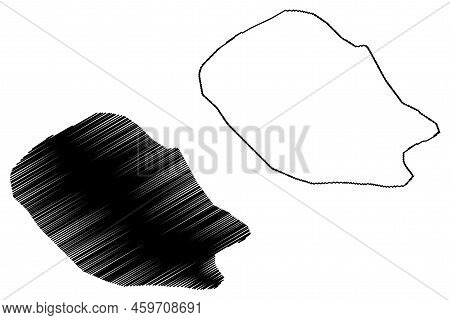 Fregate Island (republic Of Seychelles, Indian Ocean, Inner Islands) Map Vector Illustration, Scribb