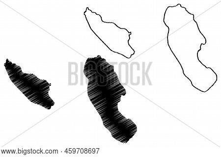 Grande Soeur And Petite Soeur Island (republic Of Seychelles, Indian Ocean, Inner Islands) Map Vecto