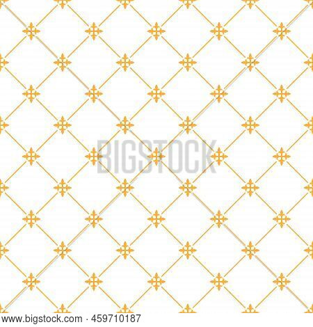 Seamless Geometric Pattern Of Diagonal Lines And Elements Of Oriental Ornament. Flat Style.