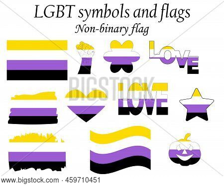 Non-binary Pride Community Flag, Lgbt Symbol. Sexual Minorities Identity. Illustration
