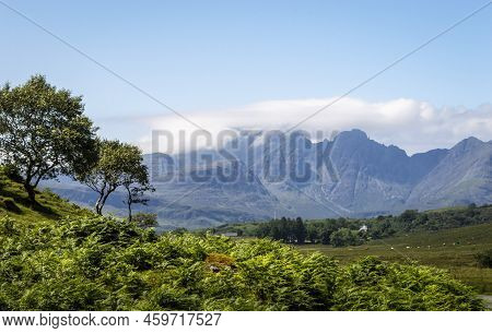 Beautiful Landscape Of Scotland Isle Of Skye In A Sunny Day.