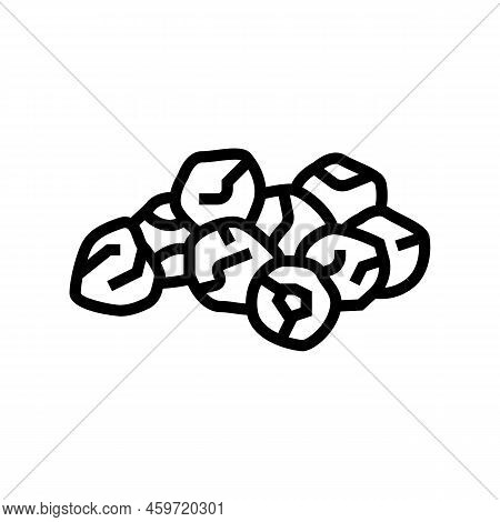 Dried Cherry Line Icon Vector. Dried Cherry Sign. Isolated Contour Symbol Black Illustration