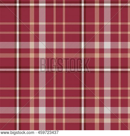 Asymmetrical Checkered Seamless Pattern In Red Shades. Seamless Checkered Background Pattern. Print 