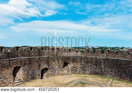 One Of The Oldest Strongholds Of Norman Britain, The Great Circular Stone Shell Keep Of Totnes Castl