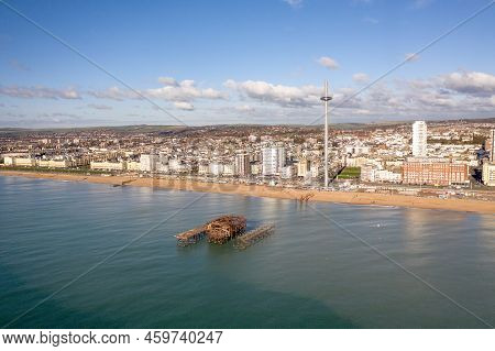 The Charred Remains Of The West Pier In Brighton In The Uk