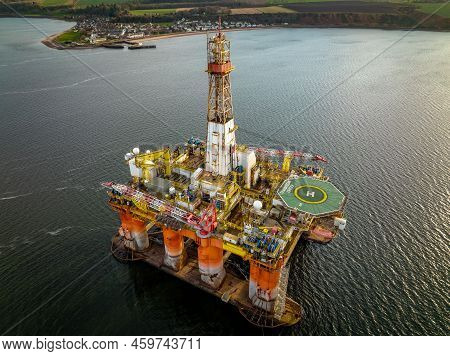 Oil And Gas Drilling Platform At Sea