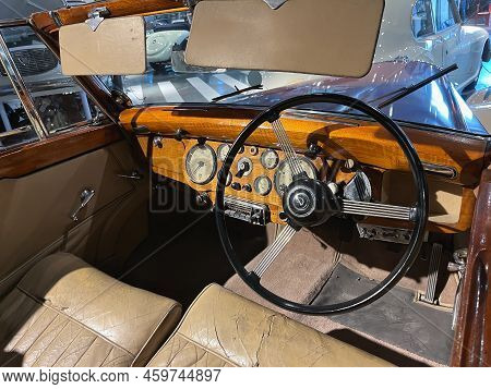 Athens, Greece - May 18, 2022. Old Classic Cars Inside The Hellenic Motor Museum.