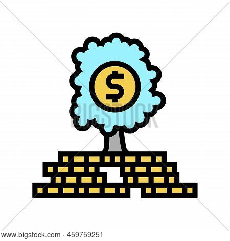 Prosperity Financial Freedom Money Color Icon Vector. Prosperity Financial Freedom Money Sign. Isola