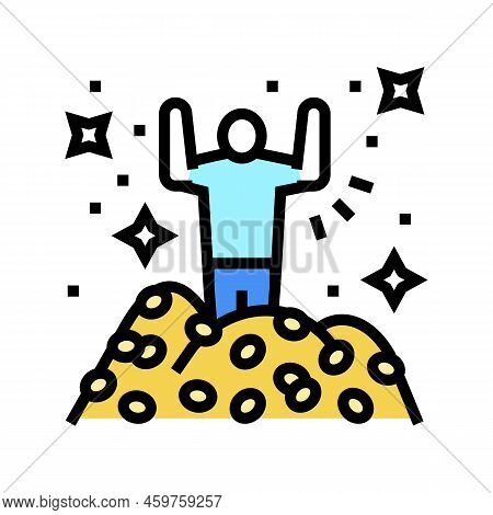 Millionaire Financial Freedom Money Color Icon Vector. Millionaire Financial Freedom Money Sign. Iso