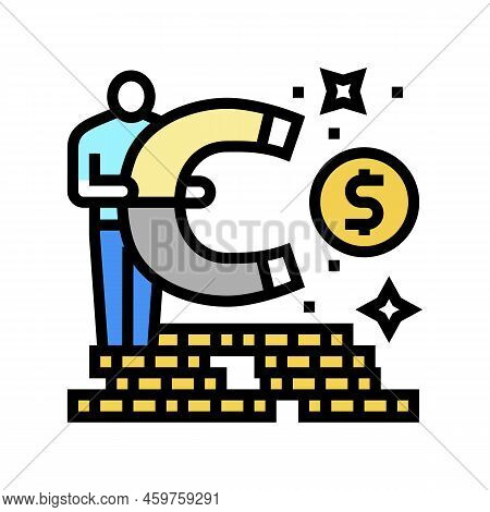 Flexibility Financial Freedom Money Color Icon Vector. Flexibility Financial Freedom Money Sign. Iso