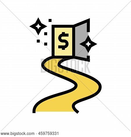 Dream Financial Freedom Money Color Icon Vector. Dream Financial Freedom Money Sign. Isolated Symbol