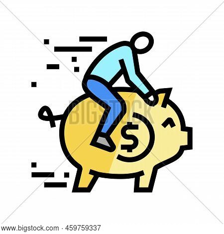 Breathing Room Financial Freedom Money Color Icon Vector. Breathing Room Financial Freedom Money Sig