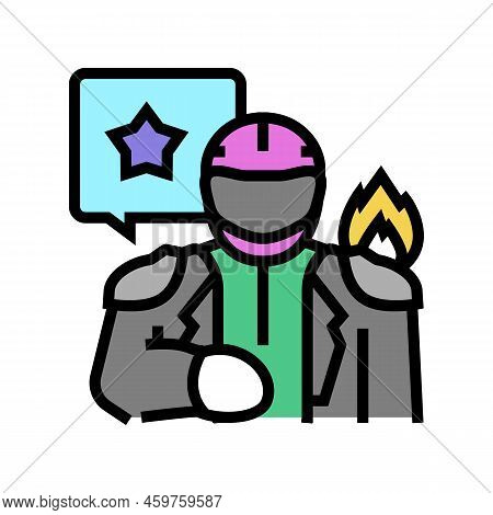Stuntman Video Production Film Color Icon Vector. Stuntman Video Production Film Sign. Isolated Symb