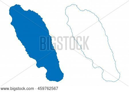 Lake Singkarak (republic Of Indonesia, Sumatra) Map Vector Illustration, Scribble Sketch Danau Singk