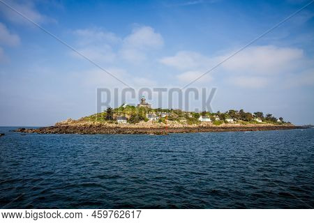 Chausey Island Coast And Lighthouse In Brittany, France