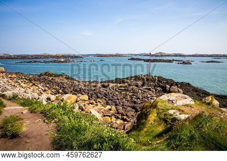 Chausey Island Coast And Cliffs Landscape In Brittany, France
