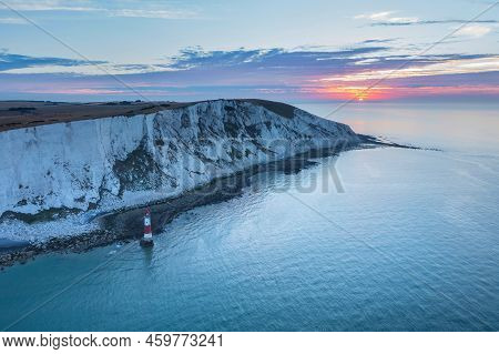 Beautiful Summer Sunrise Landscape Image Of Beachy Head Lighthouse In South Downs National Park In E