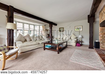 Waterbeach, Cambridgeshire, England - June 25 2015: High End Luxury Furnished House Living Room